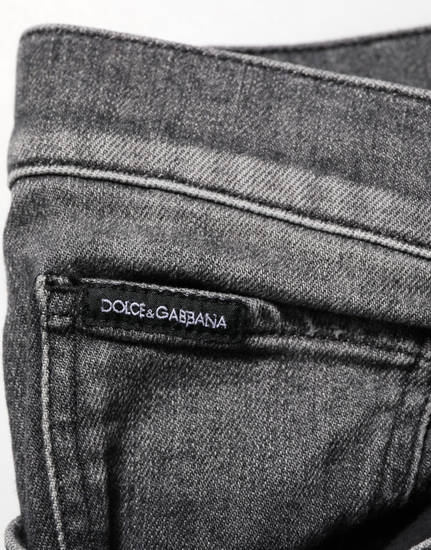 Dolce &amp; Gabbana – Schmal geschnittene Jeans mit geradem Bein in Schwarz und Grau