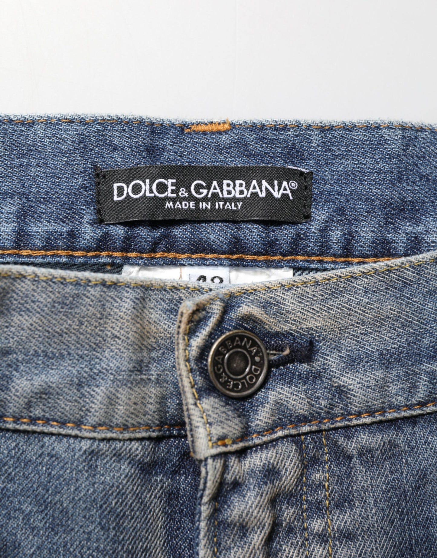 Dolce &amp; Gabbana – Blaue Jeans im Used-Look mit schmaler Passform