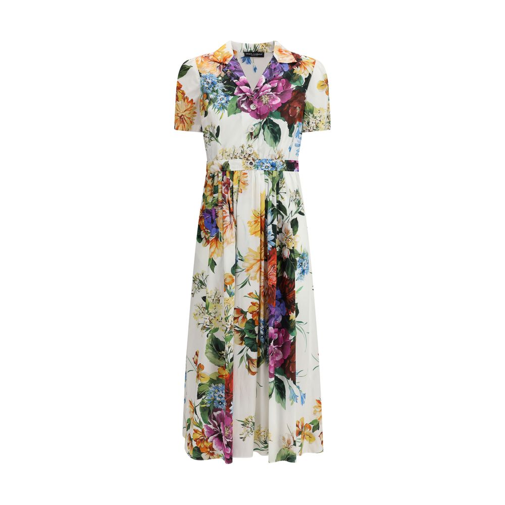 Dolce &amp; Gabbana Chemisier-Kleid mit Blumenstrauß-Print