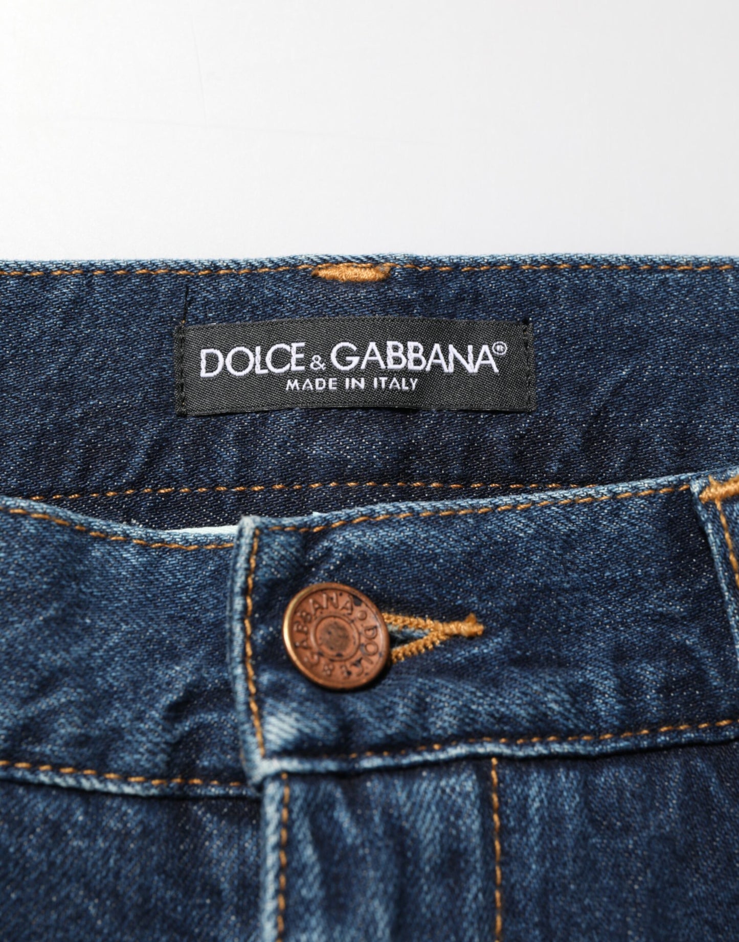 Dolce &amp; Gabbana Dunkelblaue Skinny Jeans aus gewaschener Baumwolle für Herren
