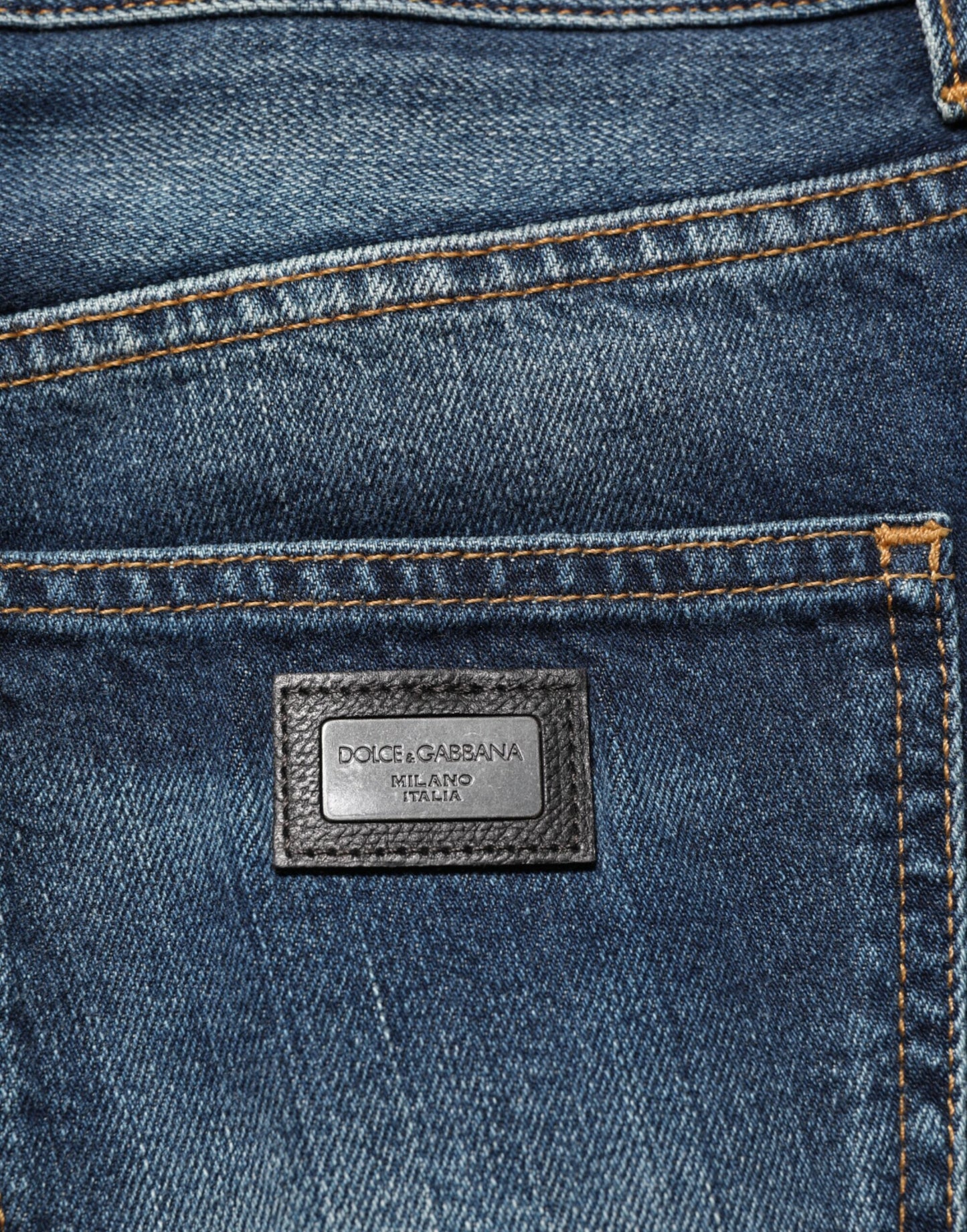 Dolce &amp; Gabbana Dunkelblaue Skinny Jeans aus gewaschener Baumwolle für Herren