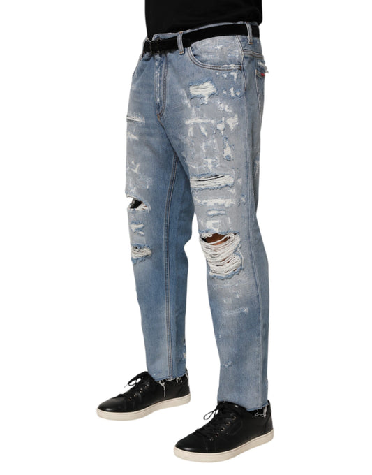 Dolce &amp; Gabbana – Blaue Jeans im Used-Look mit Rissen