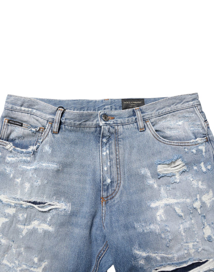 Dolce &amp; Gabbana – Blaue Jeans im Used-Look mit Rissen