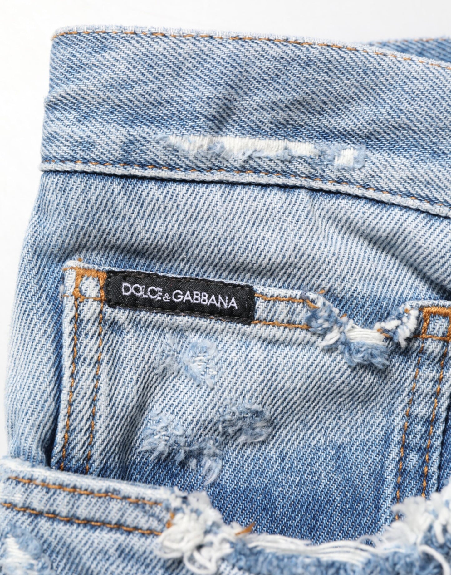 Dolce &amp; Gabbana – Blaue Jeans im Used-Look mit Rissen