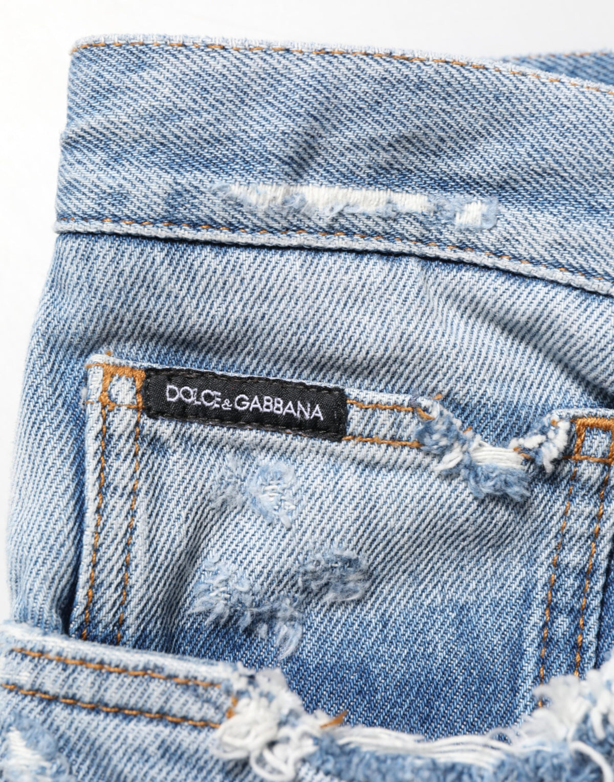 Dolce &amp; Gabbana – Blaue Jeans im Used-Look mit Rissen