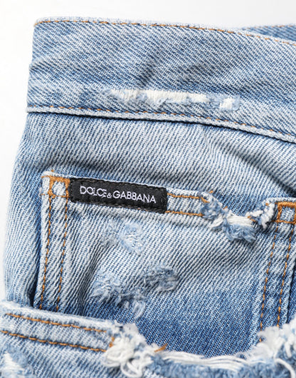 Dolce &amp; Gabbana – Blaue Jeans im Used-Look mit Rissen