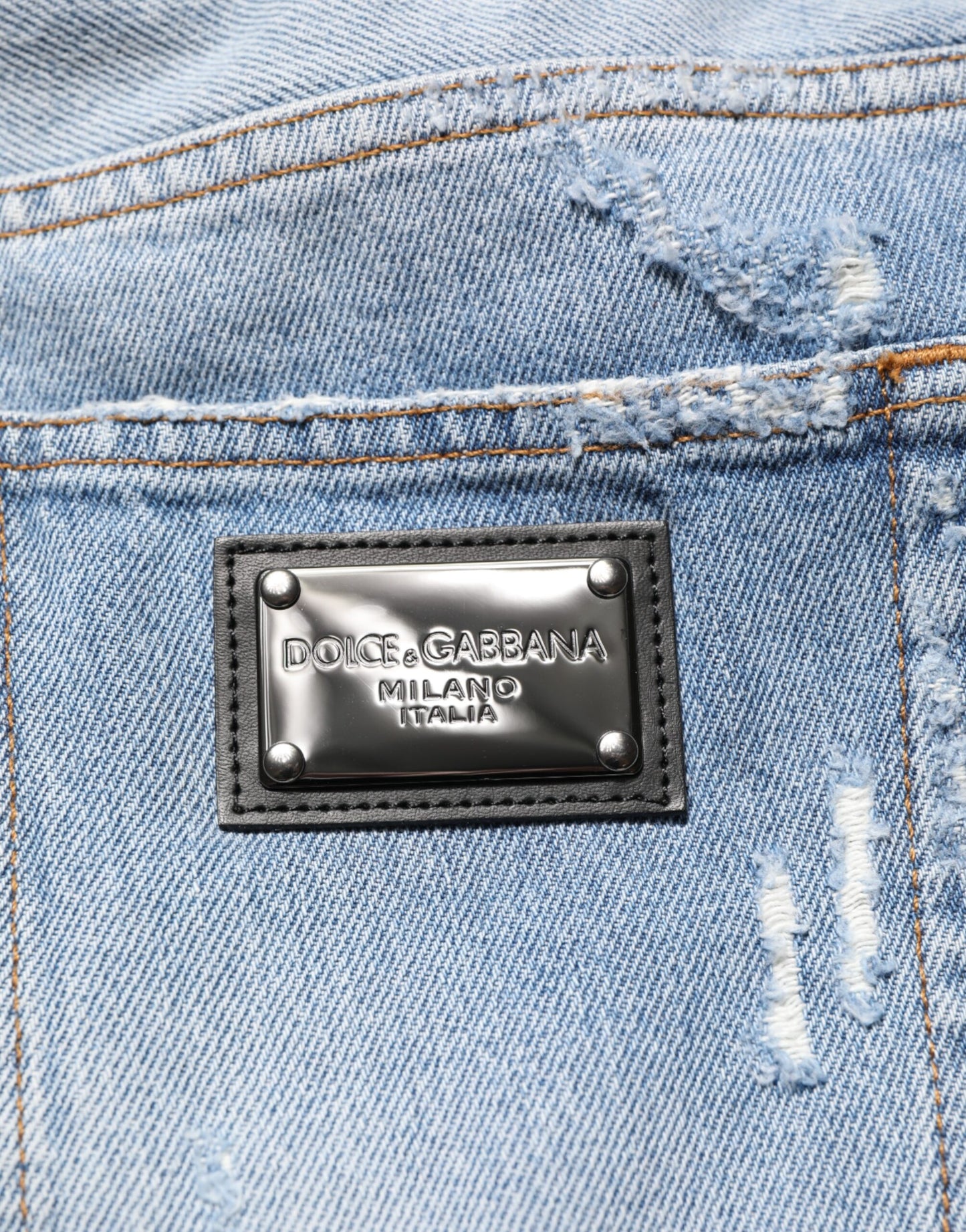 Dolce &amp; Gabbana – Blaue Jeans im Used-Look mit Rissen