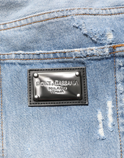 Dolce &amp; Gabbana – Blaue Jeans im Used-Look mit Rissen