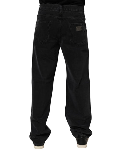 Dolce &amp; Gabbana Schwarze Jeans mit Logo aus Baumwolle für Herren mit mittlerer Taille