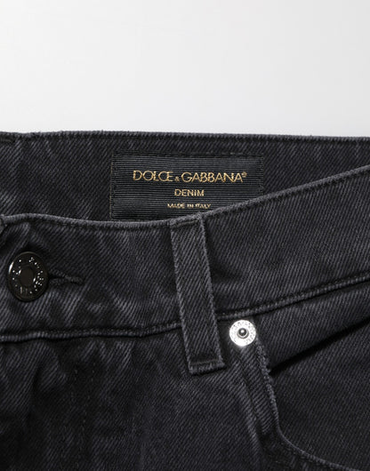 Dolce &amp; Gabbana Schwarze Jeans mit Logo aus Baumwolle für Herren mit mittlerer Taille