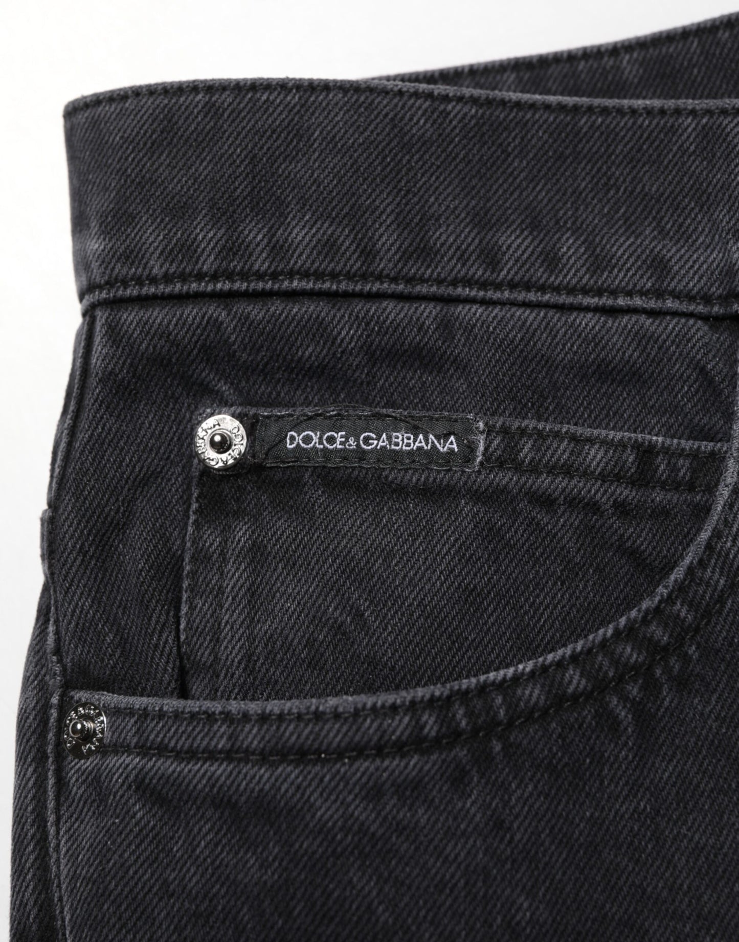 Dolce &amp; Gabbana Schwarze Jeans mit Logo aus Baumwolle für Herren mit mittlerer Taille