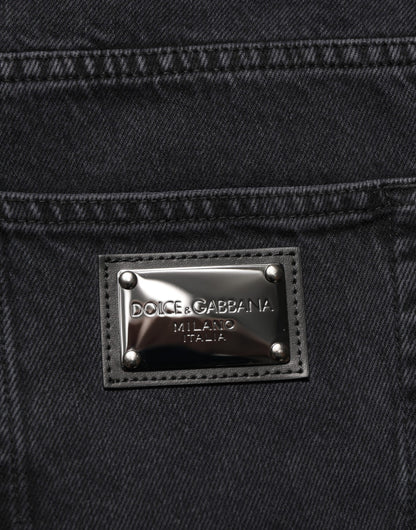 Dolce &amp; Gabbana Schwarze Jeans mit Logo aus Baumwolle für Herren mit mittlerer Taille