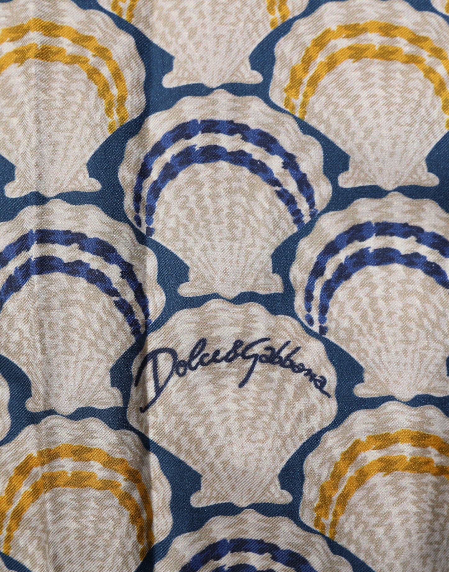 Dolce &amp; Gabbana – Cremefarbenes Hemd aus Baumwolle und Seide mit Hawaii-Muschel-Print