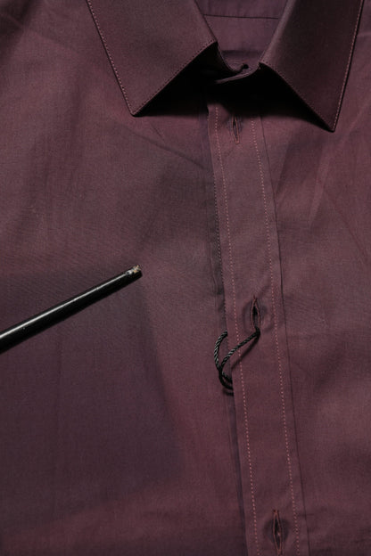 Dolce &amp; Gabbana – Kastanienbraunes, goldenes Hemd mit Baumwollkragen