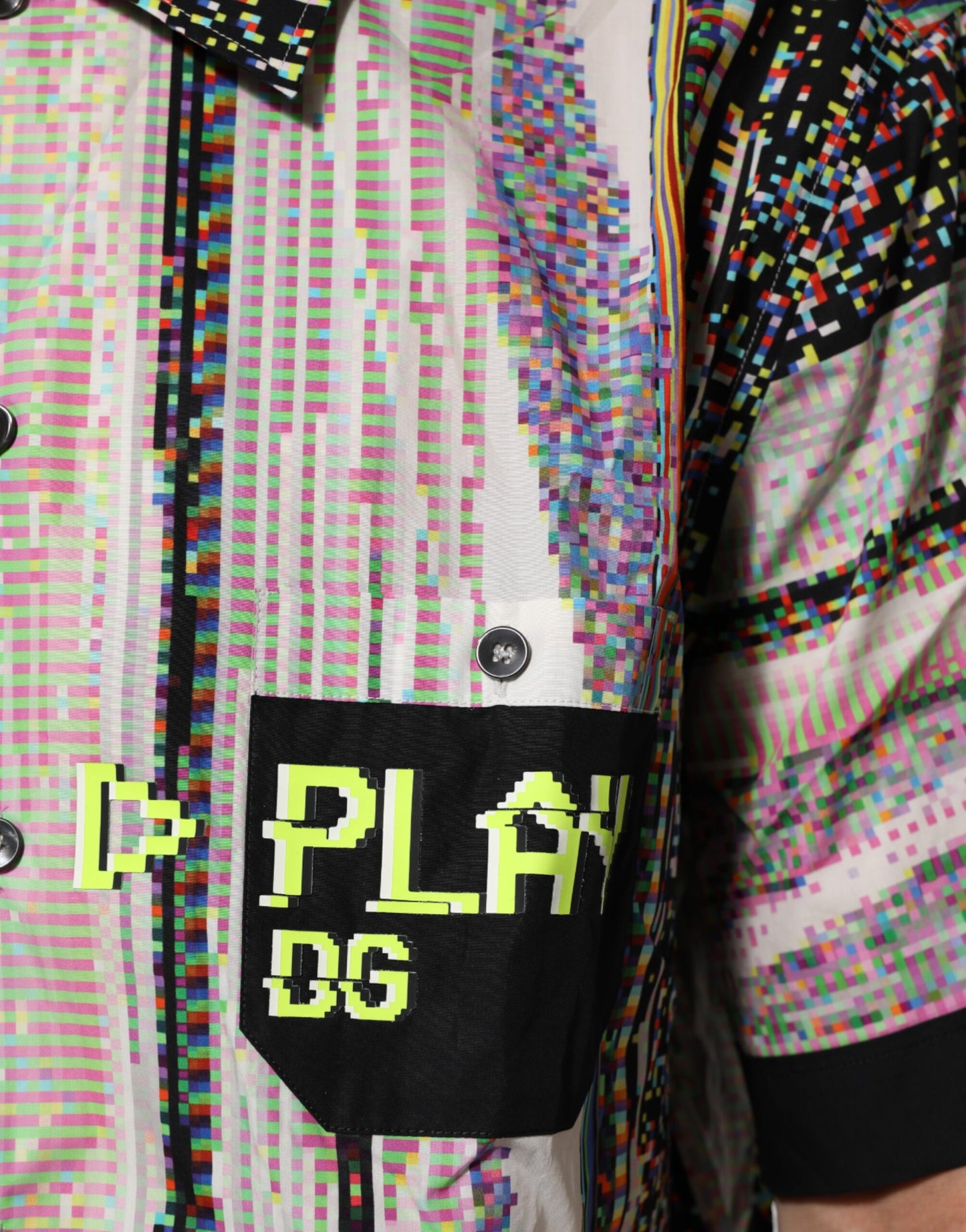 Dolce &amp; Gabbana – Freizeithemd mit mehrfarbigem Grafikkragen