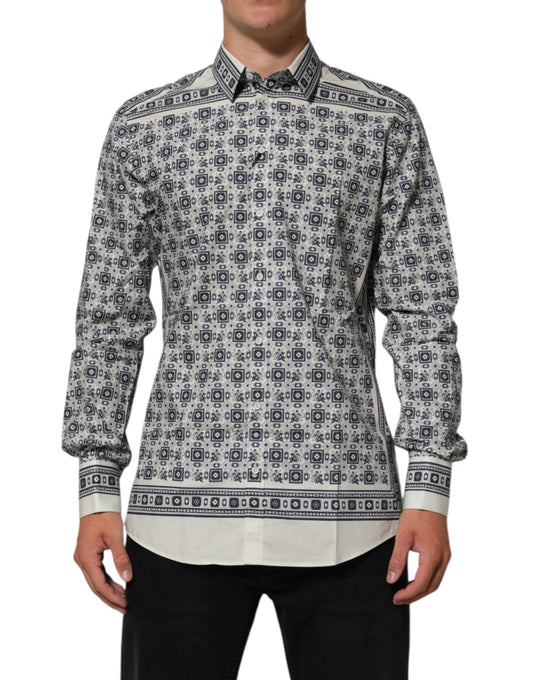 Dolce &amp; Gabbana – Mehrfarbiges Hemd mit Affenkrawatten-Print in Gold