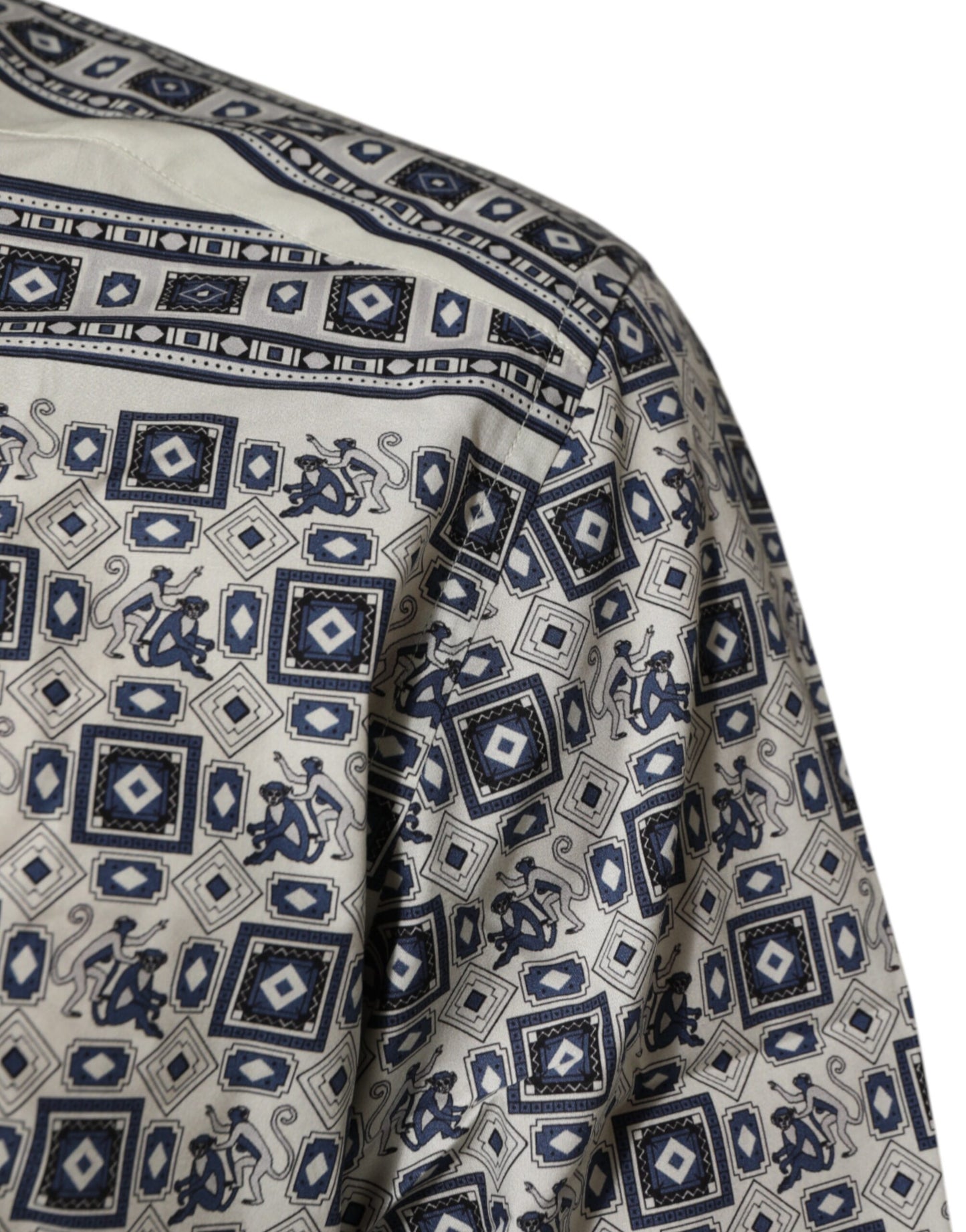 Dolce &amp; Gabbana – Mehrfarbiges Hemd mit Affenkrawatten-Print in Gold