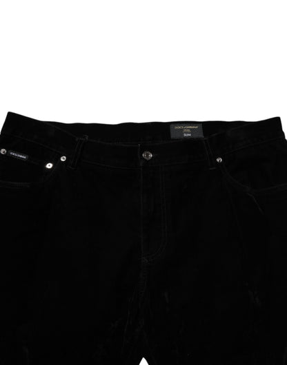 Dolce &amp; Gabbana – Schwarze Slim-Fit-Jeans aus Baumwolle