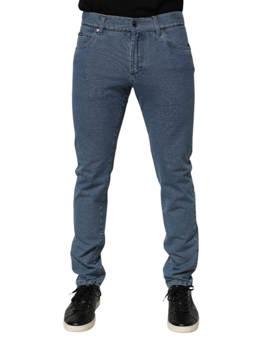Dolce &amp; Gabbana Blaue Slim Fit-Jeans aus Baumwollstretch für Herren