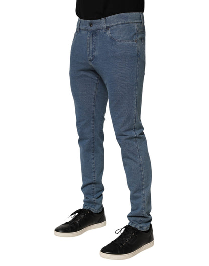 Dolce &amp; Gabbana Blaue Slim Fit-Jeans aus Baumwollstretch für Herren