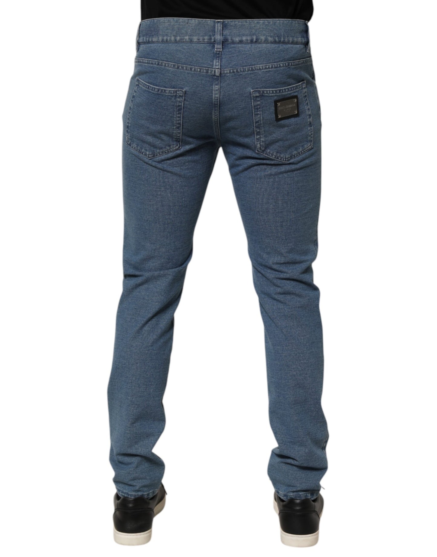 Dolce &amp; Gabbana Blaue Slim Fit-Jeans aus Baumwollstretch für Herren