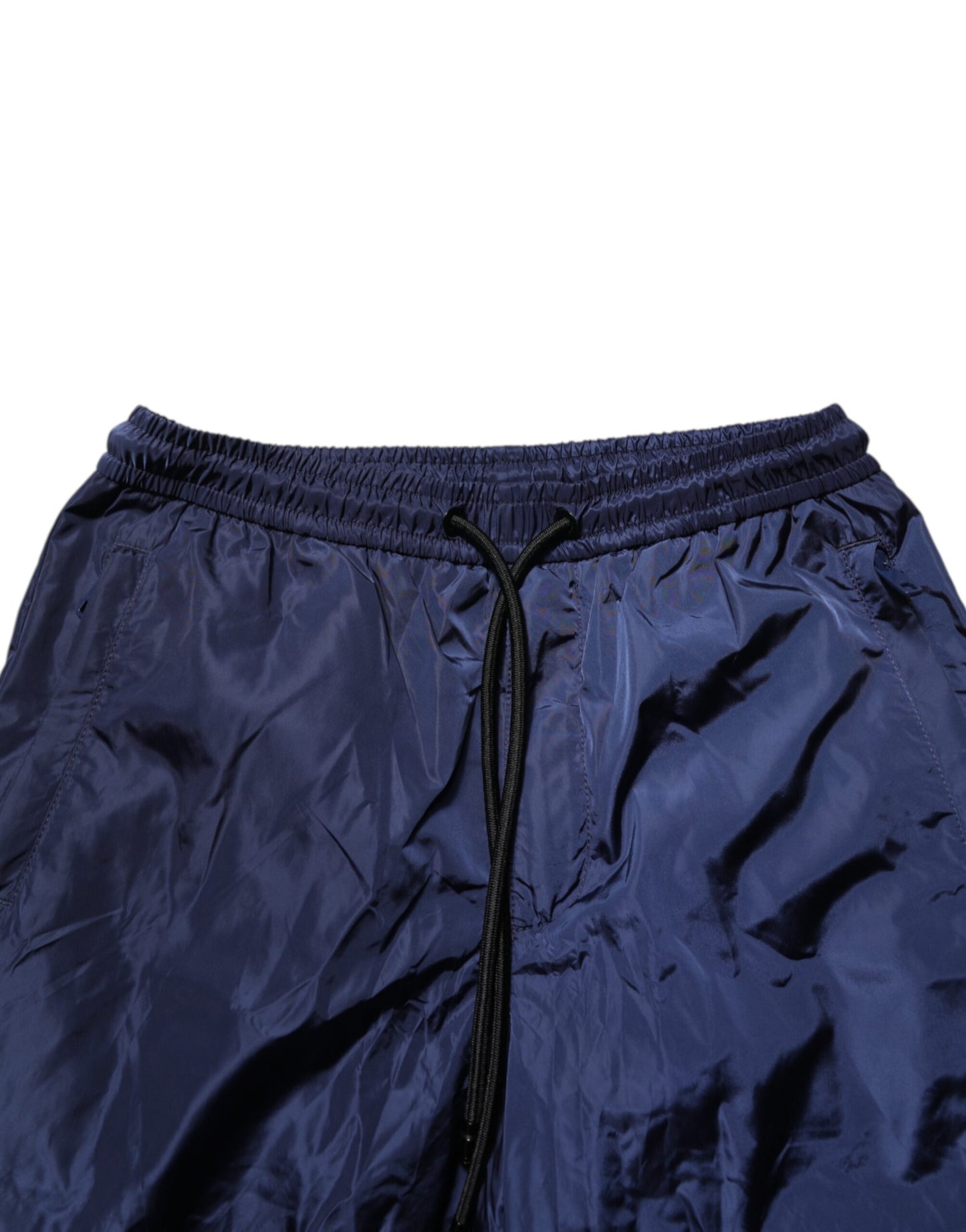 Dolce &amp; Gabbana – Blaue Jogginghose aus Nylon mit geradem Bein