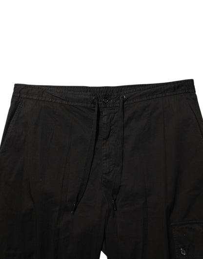 Dolce &amp; Gabbana – Schwarze Cargo-Jogginghose aus Baumwolle