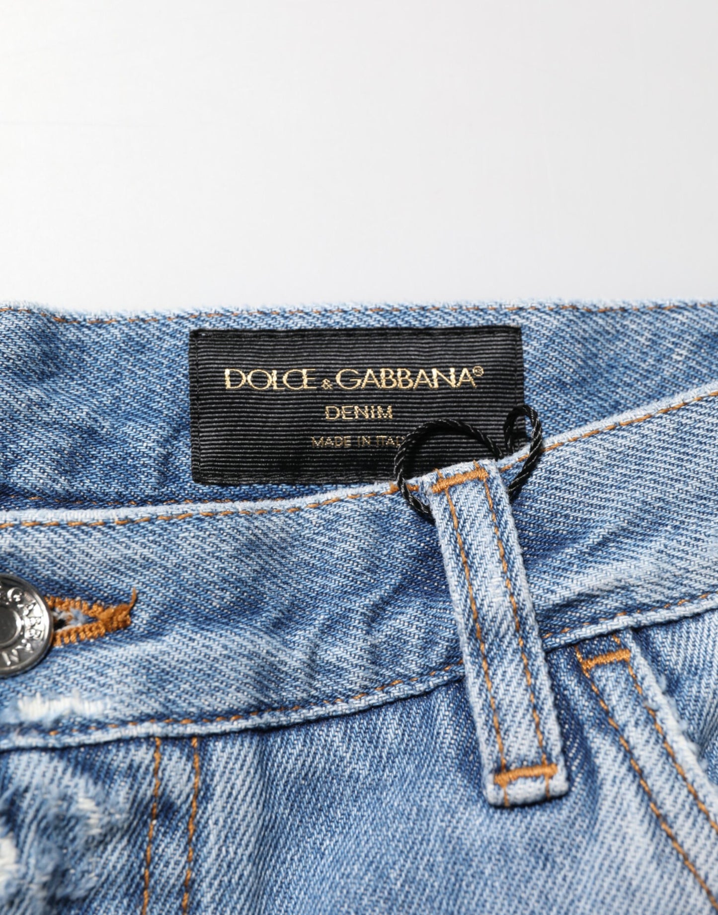 Dolce &amp; Gabbana – Blaue Jeans im Used-Look mit Rissen