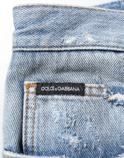 Dolce &amp; Gabbana – Blaue Jeans im Used-Look mit Rissen