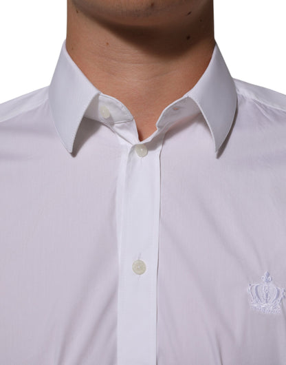 Dolce &amp; Gabbana Weißes MARTINI-Herrenhemd aus Baumwolle