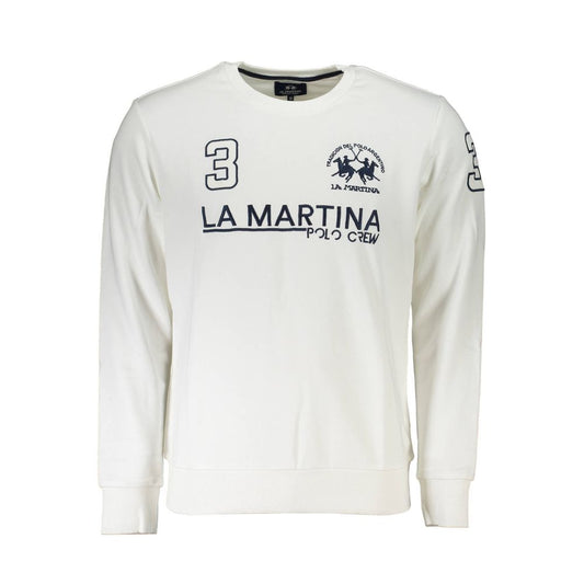 La Martina Weißer Baumwollpullover für Herren