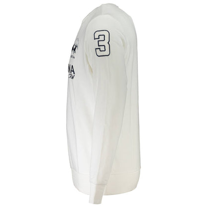 La Martina Weißer Baumwollpullover für Herren