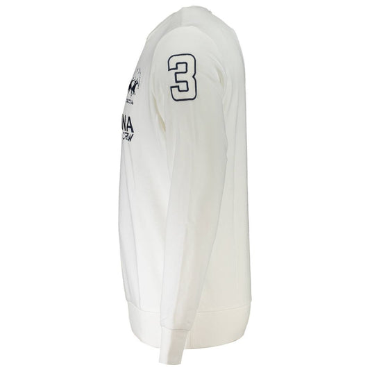 La Martina Weißer Baumwollpullover für Herren