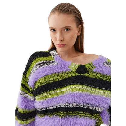PINKO Purple Marabou Sweater