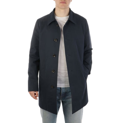 Aquascutum Herren-Trenchcoat aus blauer Baumwolle