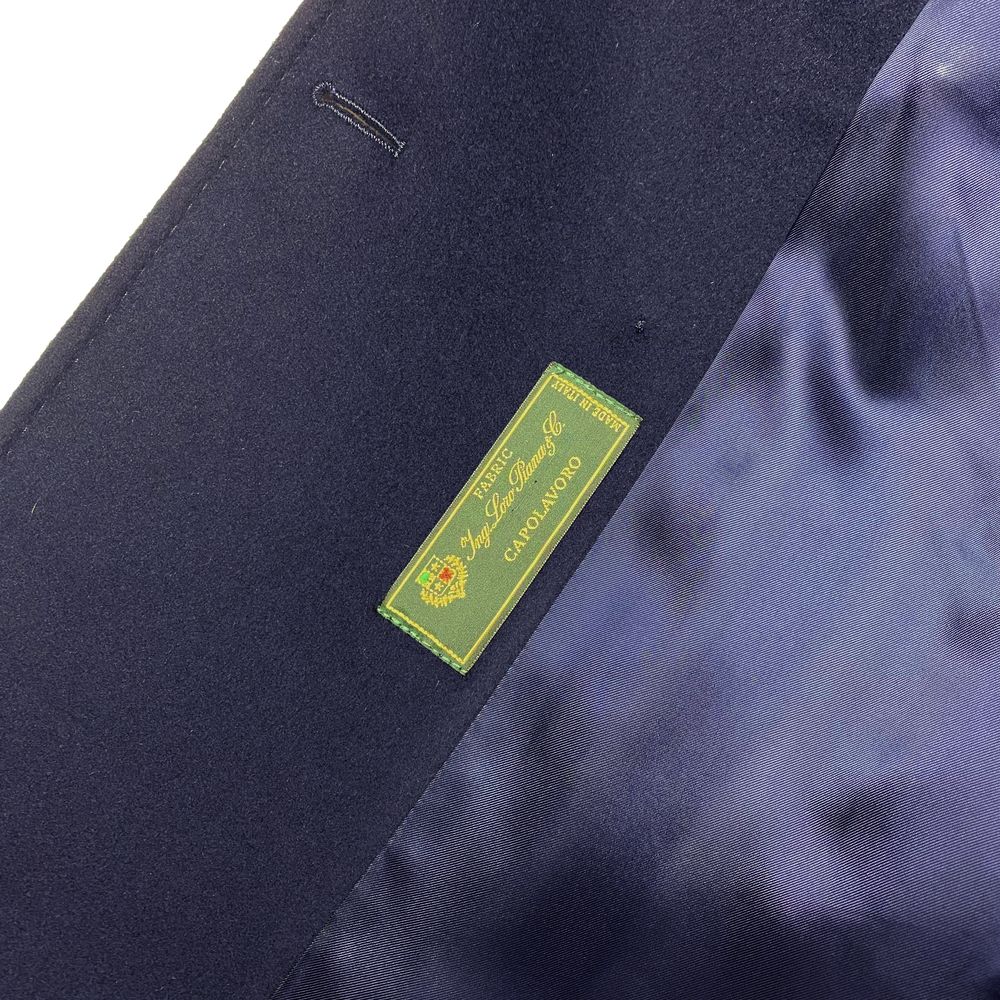 Blauer Wollmantel für Damen, Made in Italy