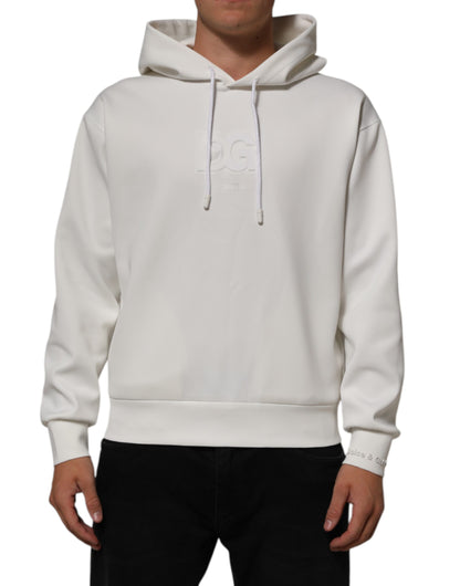 Dolce &amp; Gabbana Weißes Logo-Kapuzenpullover für Herren