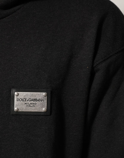 Dolce &amp; Gabbana – Schwarzes Sweatshirt mit durchgehendem Reißverschluss und Logo
