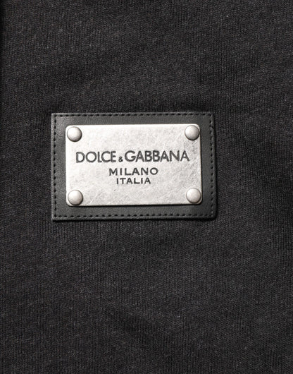 Dolce &amp; Gabbana – Schwarzes Sweatshirt mit durchgehendem Reißverschluss und Logo