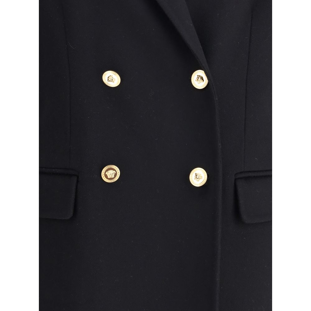 Versace Zweireihiger Mantel aus Wolle und Kaschmir