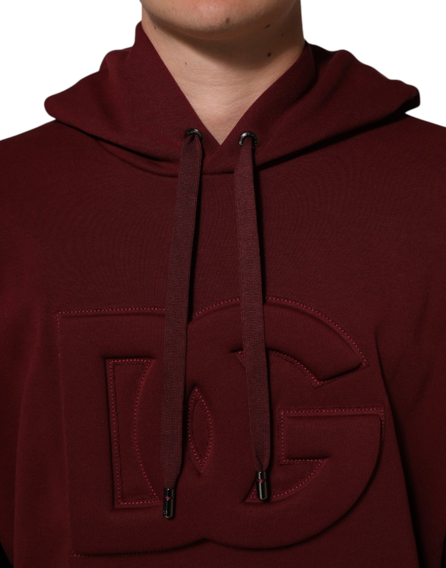Dolce &amp; Gabbana Kastanienbraunes Kapuzensweatshirt mit geprägtem Logo