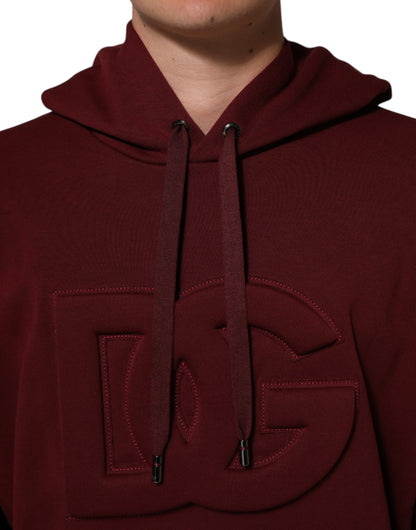 Dolce &amp; Gabbana Kastanienbraunes Kapuzensweatshirt mit geprägtem Logo