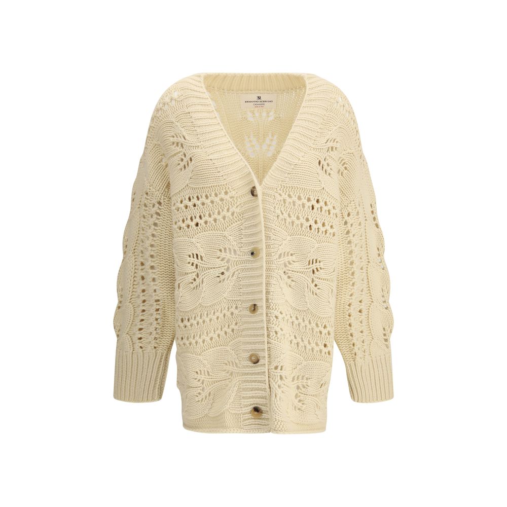 Ermanno Scervino Cardigan aus beigefarbenem Kaschmir