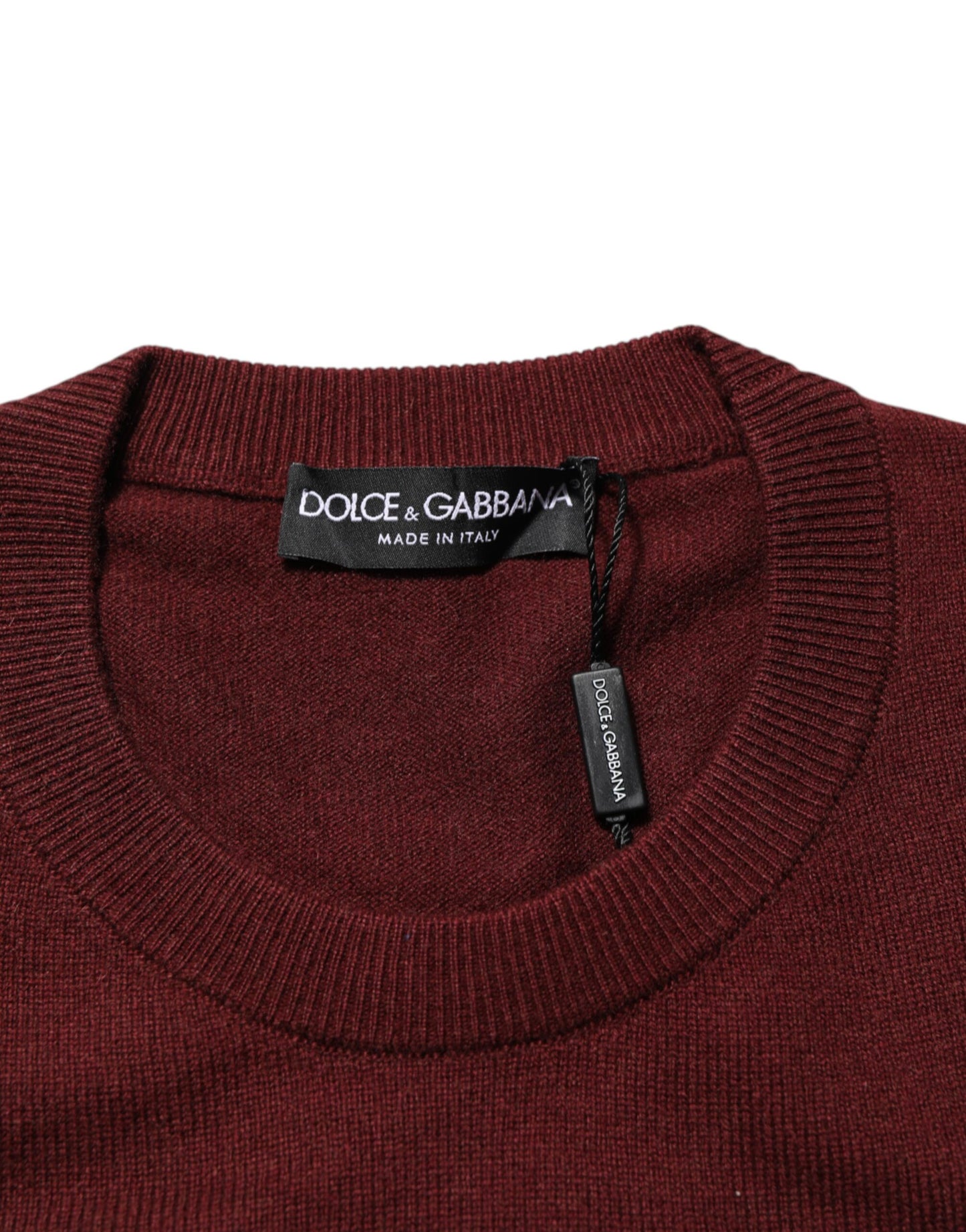 Dolce &amp; Gabbana Kaschmirpullover mit Rundhalsausschnitt, kastanienbraun