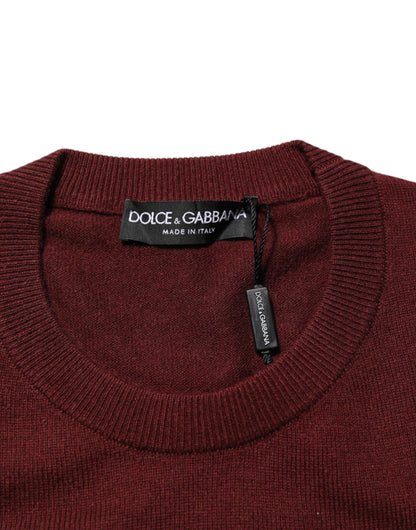 Dolce &amp; Gabbana Kaschmirpullover mit Rundhalsausschnitt, kastanienbraun