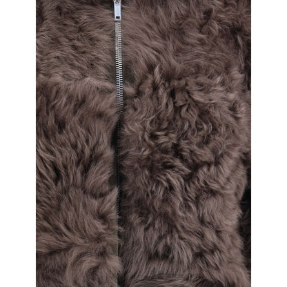 Rick Owens Bikerjacke aus braunem Lammnappa-Leder
