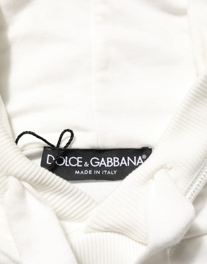 Dolce &amp; Gabbana – Sweatshirt mit Kapuze und Panda-Print aus Baumwolle in Off-White