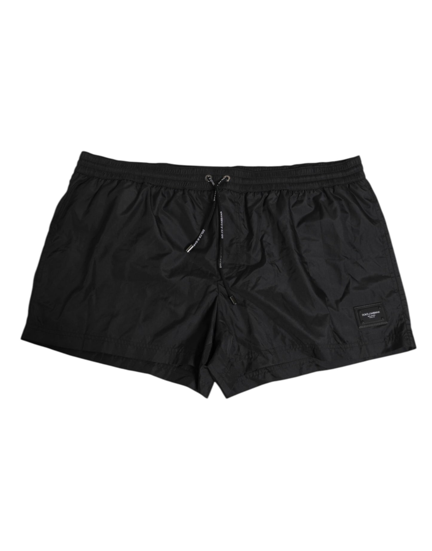 Dolce &amp; Gabbana Schwarze Strandshorts aus Polyester mit Logo