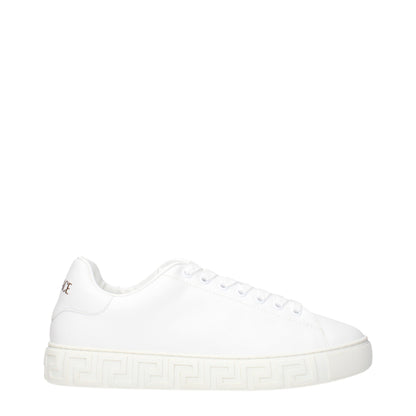 Versace Weiße niedrige Lederschuhe