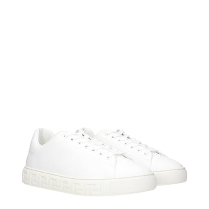 Versace Weiße niedrige Lederschuhe